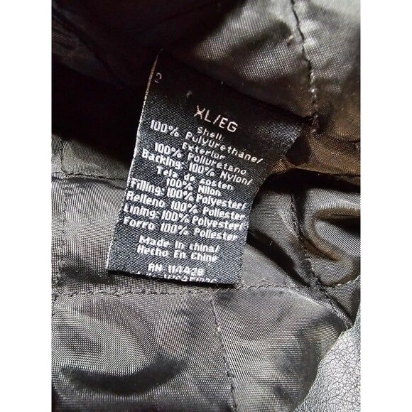 Brave Soul Motorcycle Jacket Mens Size XL Black Leather Long Sleeve Front Zipper - Picture 2 of 5